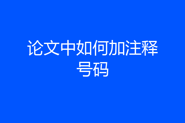 论文中如何加注释号码