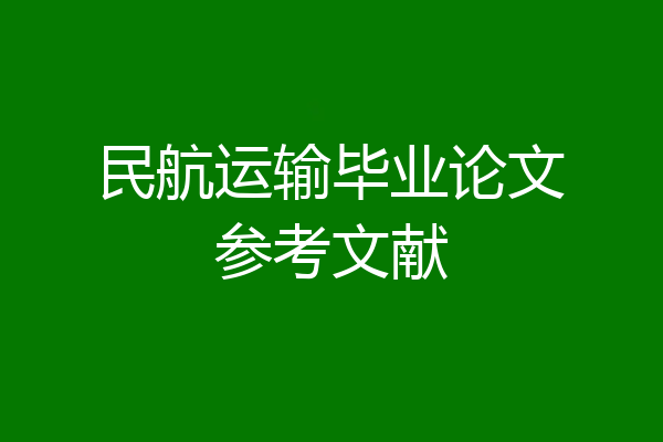 民航运输毕业论文参考文献