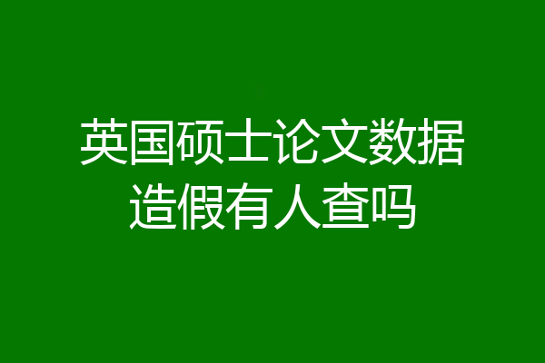 英国硕士论文数据造假有人查吗