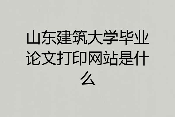 山东建筑大学毕业论文打印网站是什么