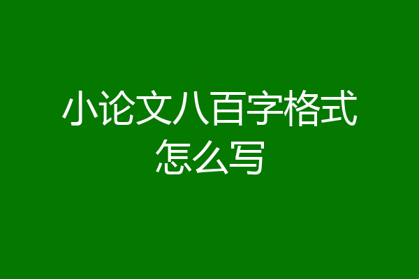 小论文八百字格式怎么写
