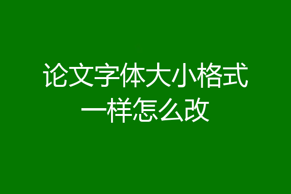 论文字体大小格式一样怎么改