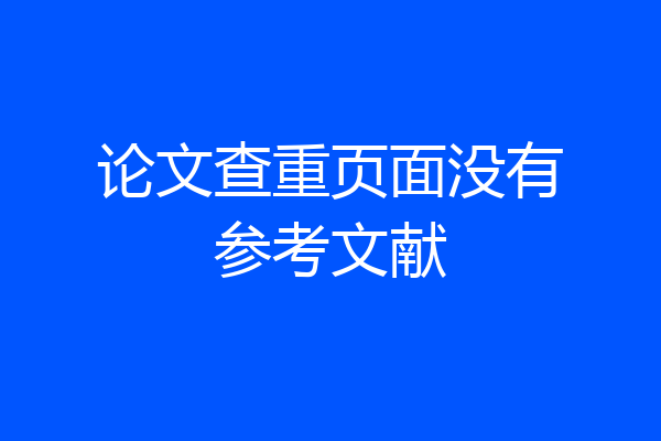 论文查重页面没有参考文献