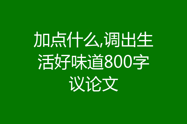 加点什么,调出生活好味道800字议论文