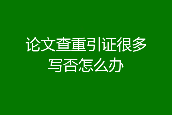 论文查重引证很多写否怎么办