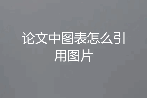 论文中图表怎么引用图片
