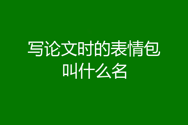 写论文时的表情包叫什么名