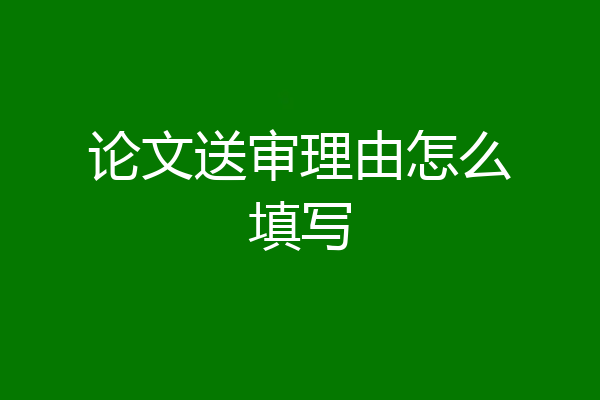 论文送审理由怎么填写