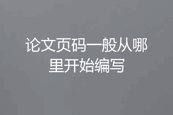 论文页码一般从哪里开始编写