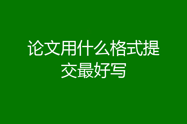 论文用什么格式提交最好写