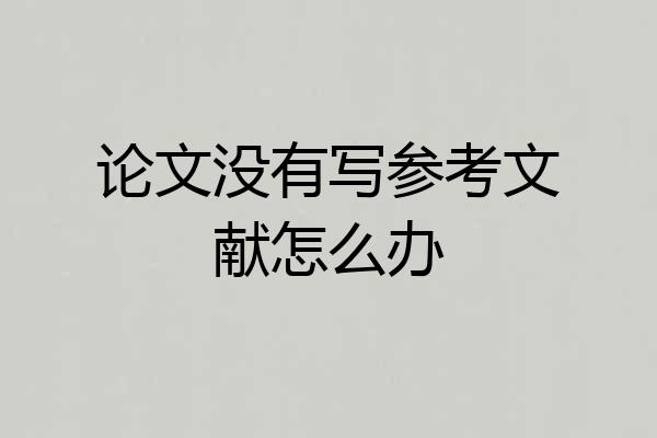 论文没有写参考文献怎么办
