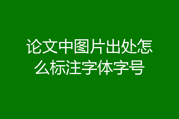 论文中图片出处怎么标注字体字号