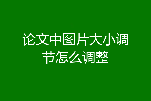 论文中图片大小调节怎么调整