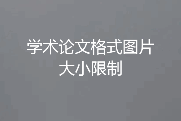 学术论文格式图片大小限制