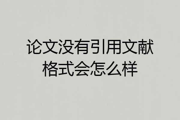 论文没有引用文献格式会怎么样