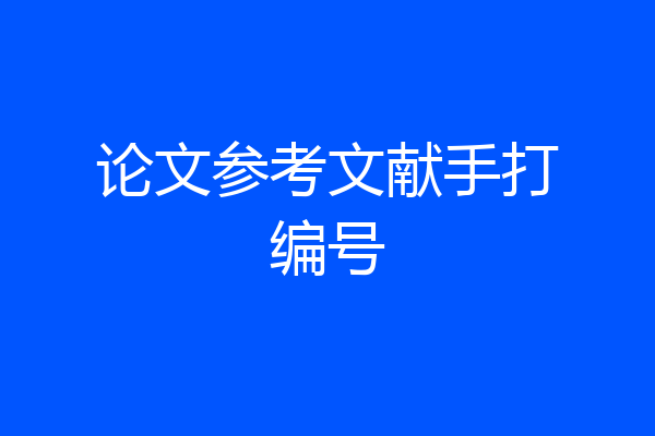 论文参考文献手打编号