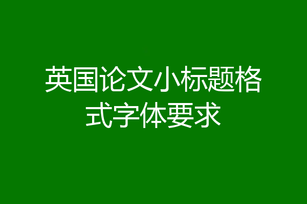 英国论文小标题格式字体要求