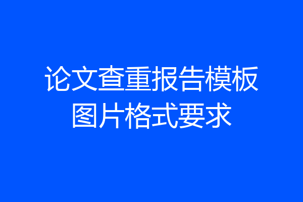 论文查重报告模板图片格式要求