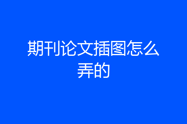 期刊论文插图怎么弄的