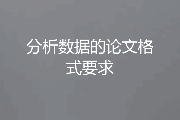 分析数据的论文格式要求
