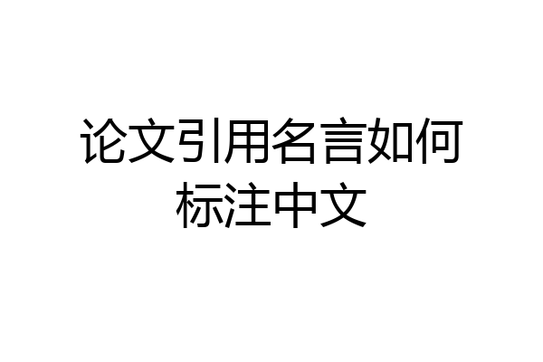论文引用名言如何标注中文