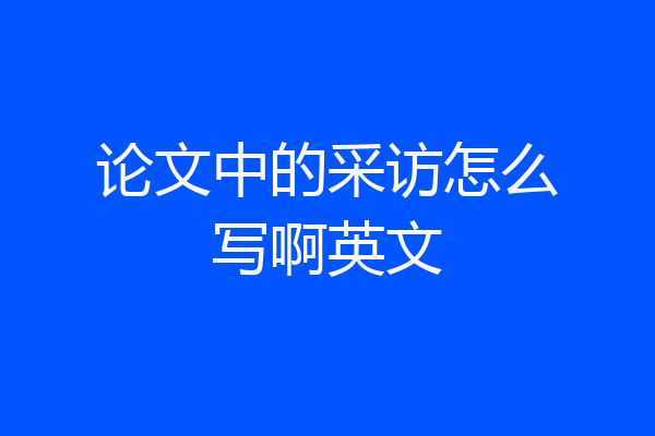 论文中的采访怎么写啊英文