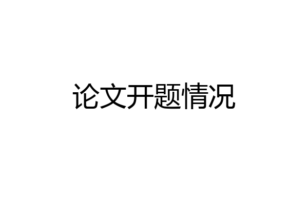 论文开题情况