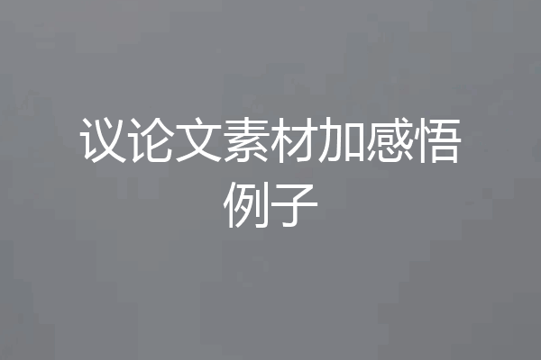 议论文素材加感悟例子