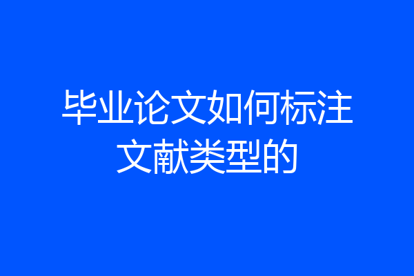毕业论文如何标注文献类型的