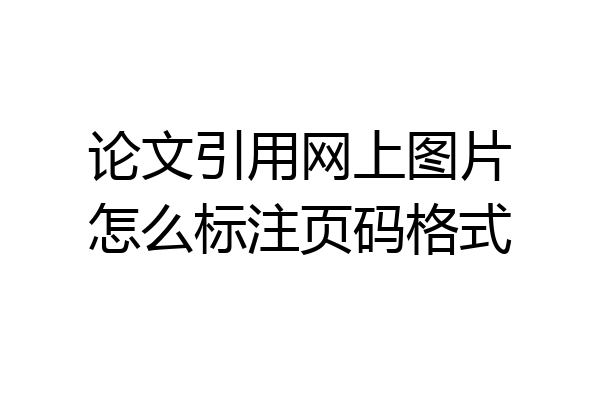 论文引用网上图片怎么标注页码格式