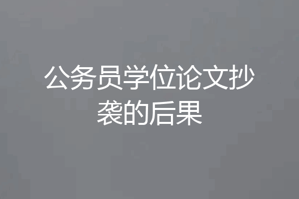 公务员学位论文抄袭的后果