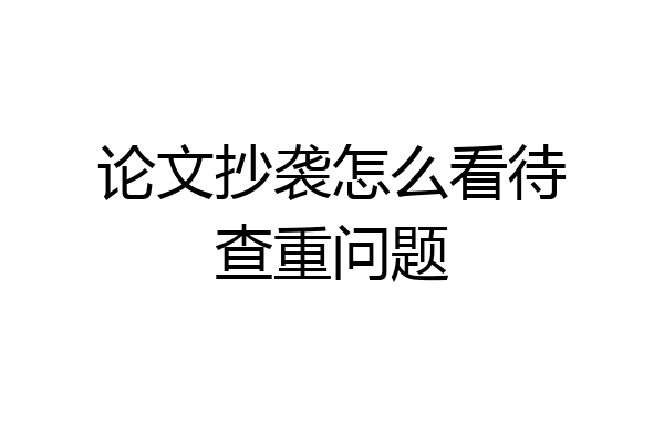 论文抄袭怎么看待查重问题