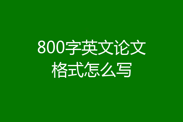 800字英文论文格式怎么写