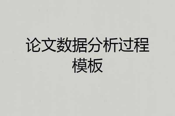 论文数据分析过程模板
