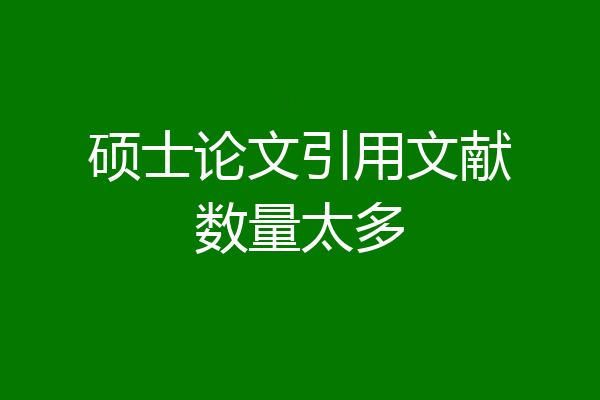 硕士论文引用文献数量太多