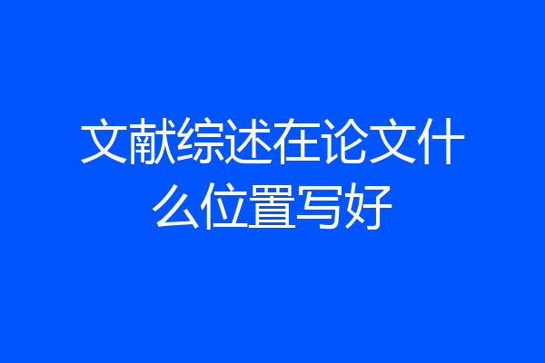 文献综述在论文什么位置写好