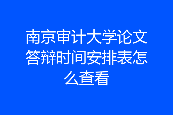 南京审计大学论文答辩时间安排表怎么查看