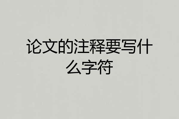 论文的注释要写什么字符