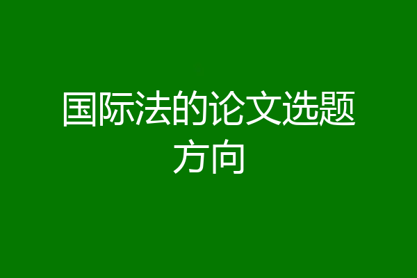 国际法的论文选题方向