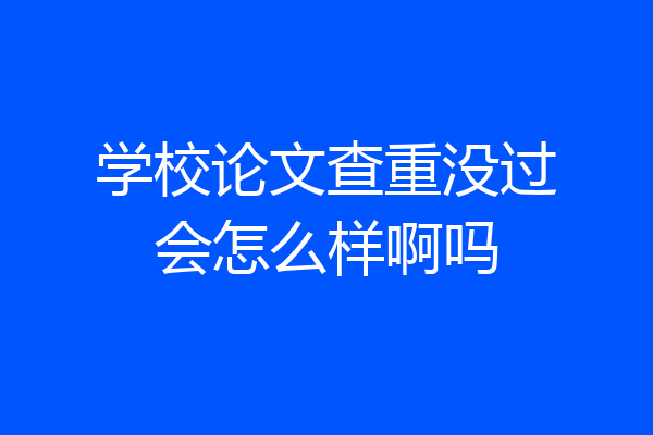 学校论文查重没过会怎么样啊吗