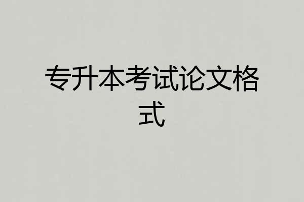 专升本考试论文格式