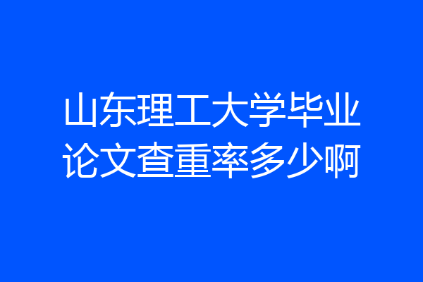 山东理工大学毕业论文查重率多少啊