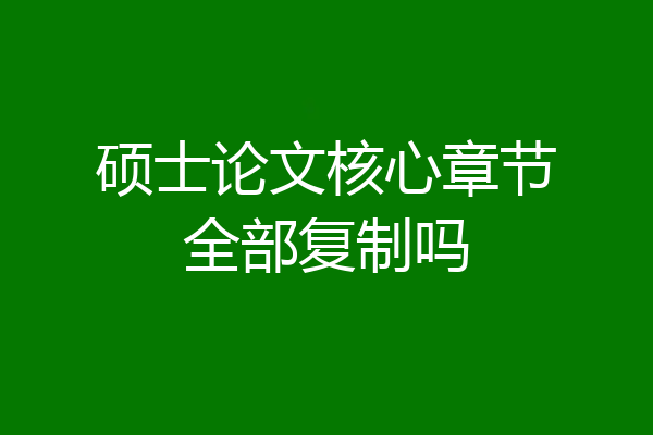 硕士论文核心章节全部复制吗