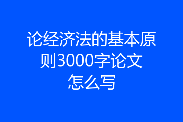 论经济法的基本原则3000字论文怎么写