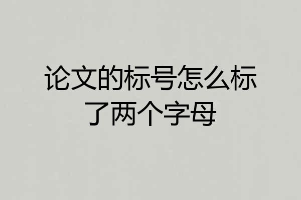 论文的标号怎么标了两个字母