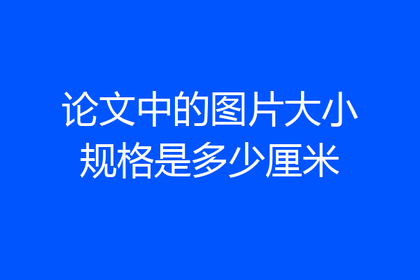 论文中的图片大小规格是多少厘米