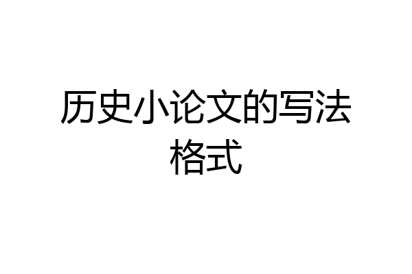 历史小论文的写法格式