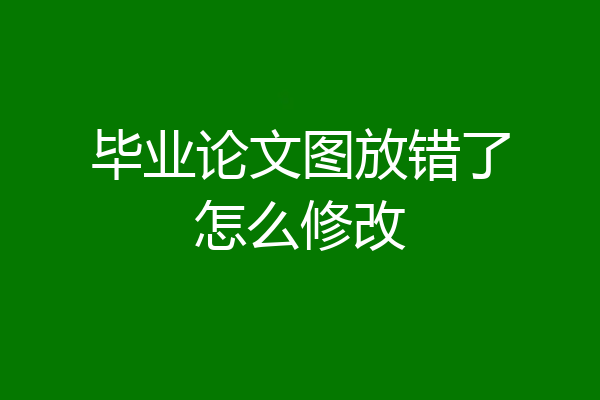 毕业论文图放错了怎么修改