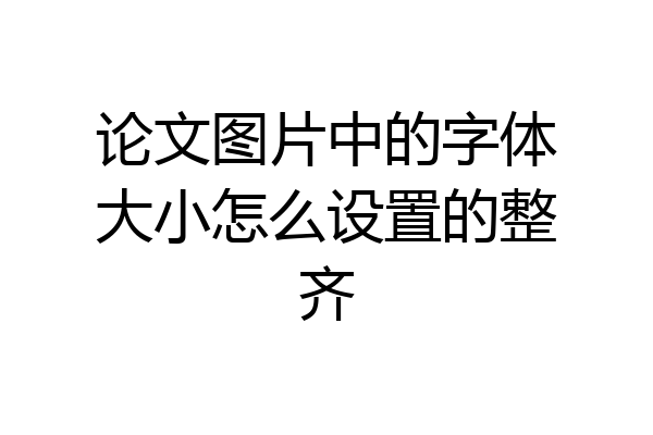 论文图片中的字体大小怎么设置的整齐