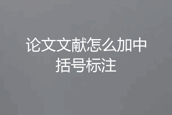 论文文献怎么加中括号标注